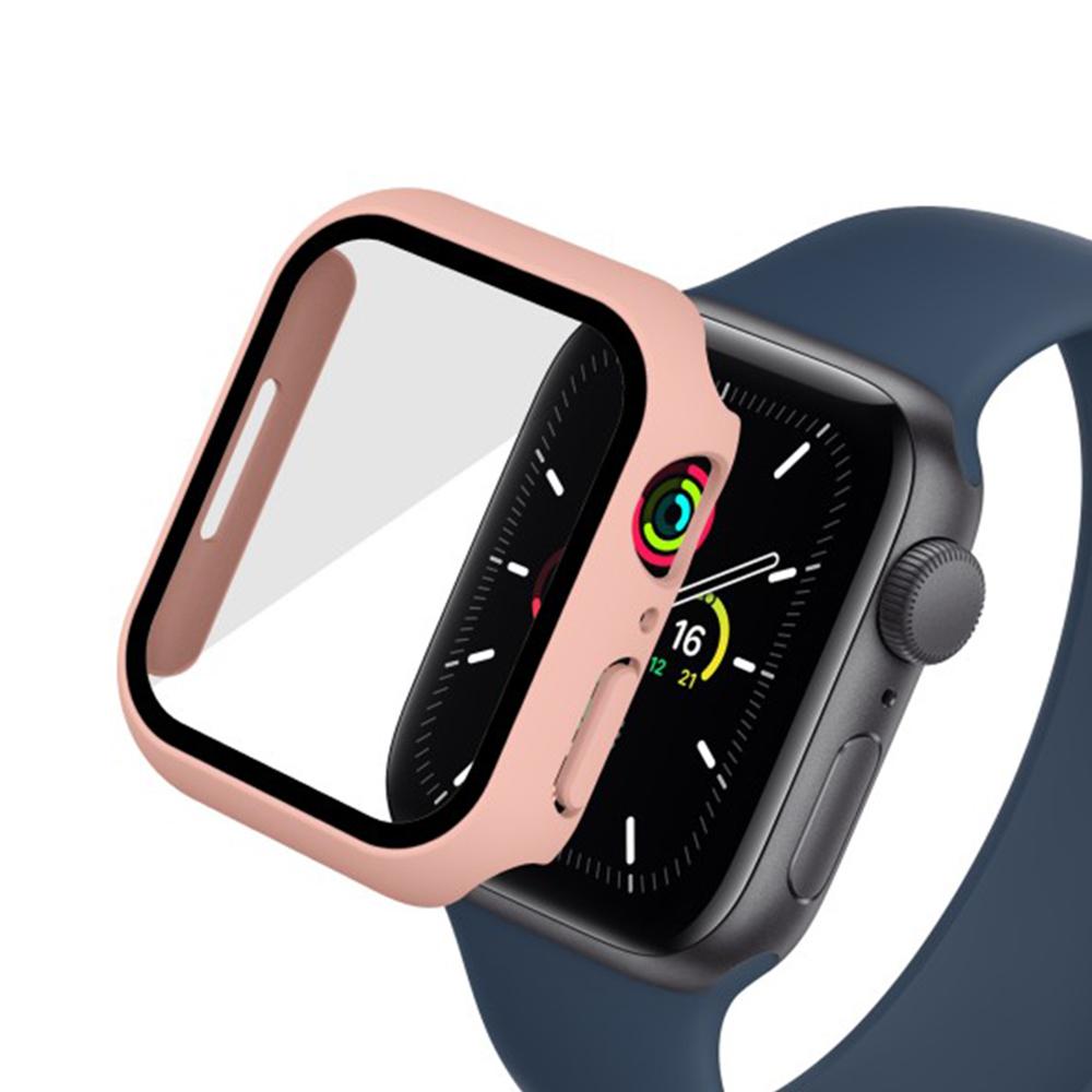 WANLONFENG For Apple Watch Series 9    8    7 45mm 2-in-1 Hard PC Frame Waterproof Case with Tempered Glass