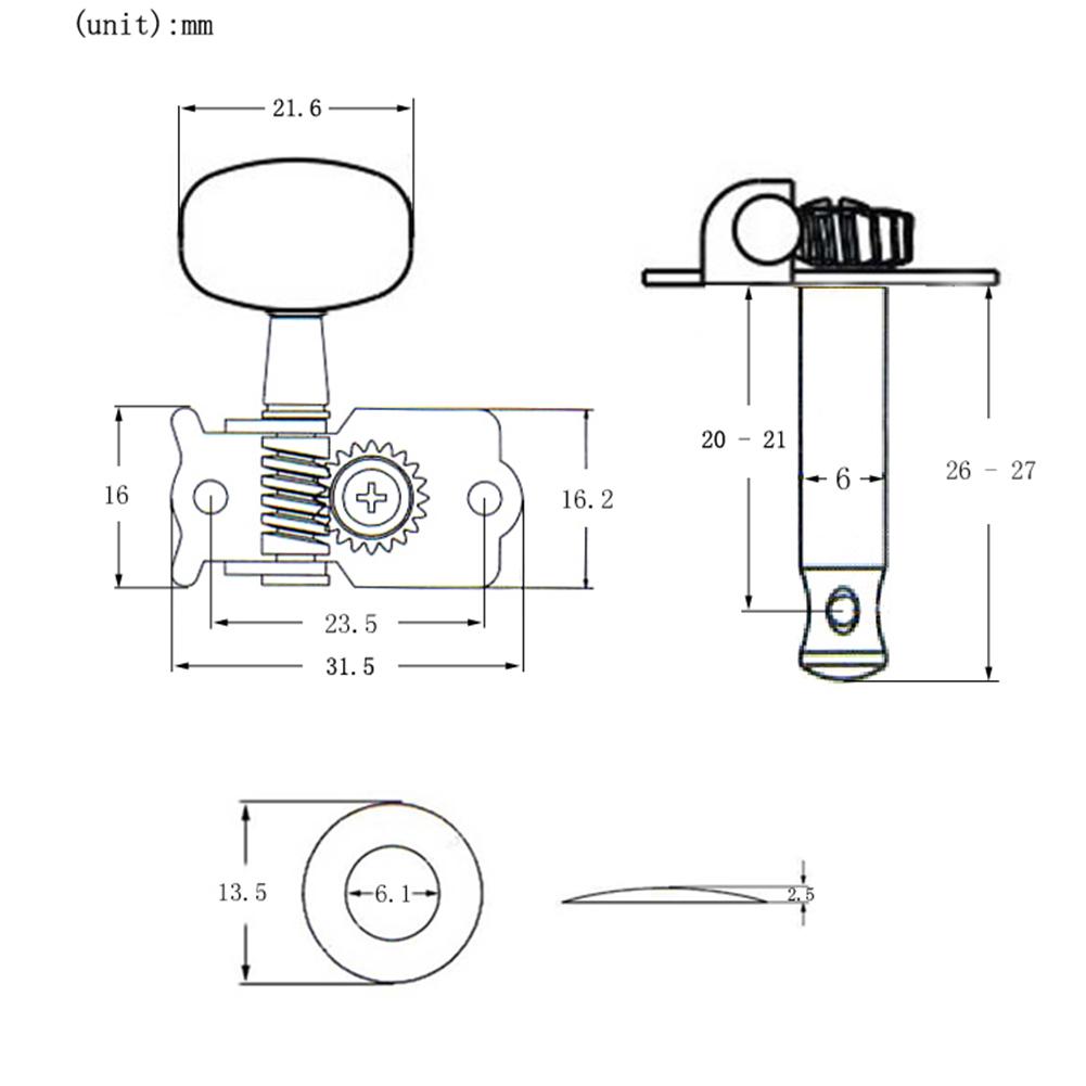 6Pcs Guitar String Tuning Pegs 3L 3R Guitar Knob Machine Heads Tuners Metal Guitar Tuning Keys Pegs for Guitar Replacement Parts
