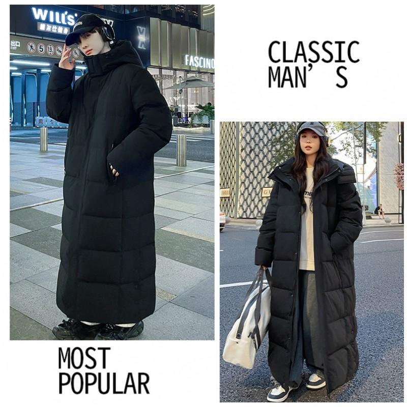 Long Down Coat Winter Unisex Oversized Warm Jacket With High Fill Power Goose