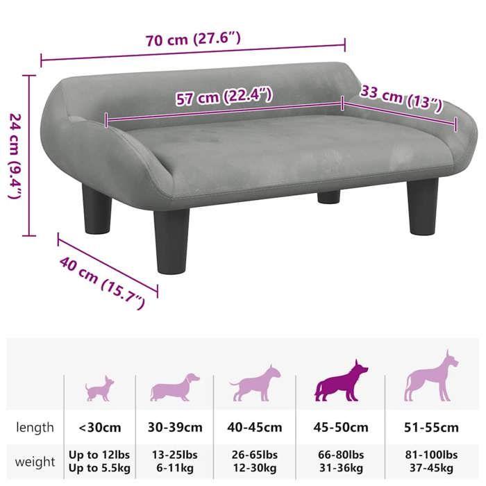 VidaXL Dog Bed, Pet Sofa with Wooden Frame, Basket for Puppies Indoor House, Light Grey 171952