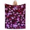 Floral Pattern Blanket with Purple and Pink Flowers,   Blanket Blanket, Suitable for Use In the Bedroom, Living Room, On the Sofa