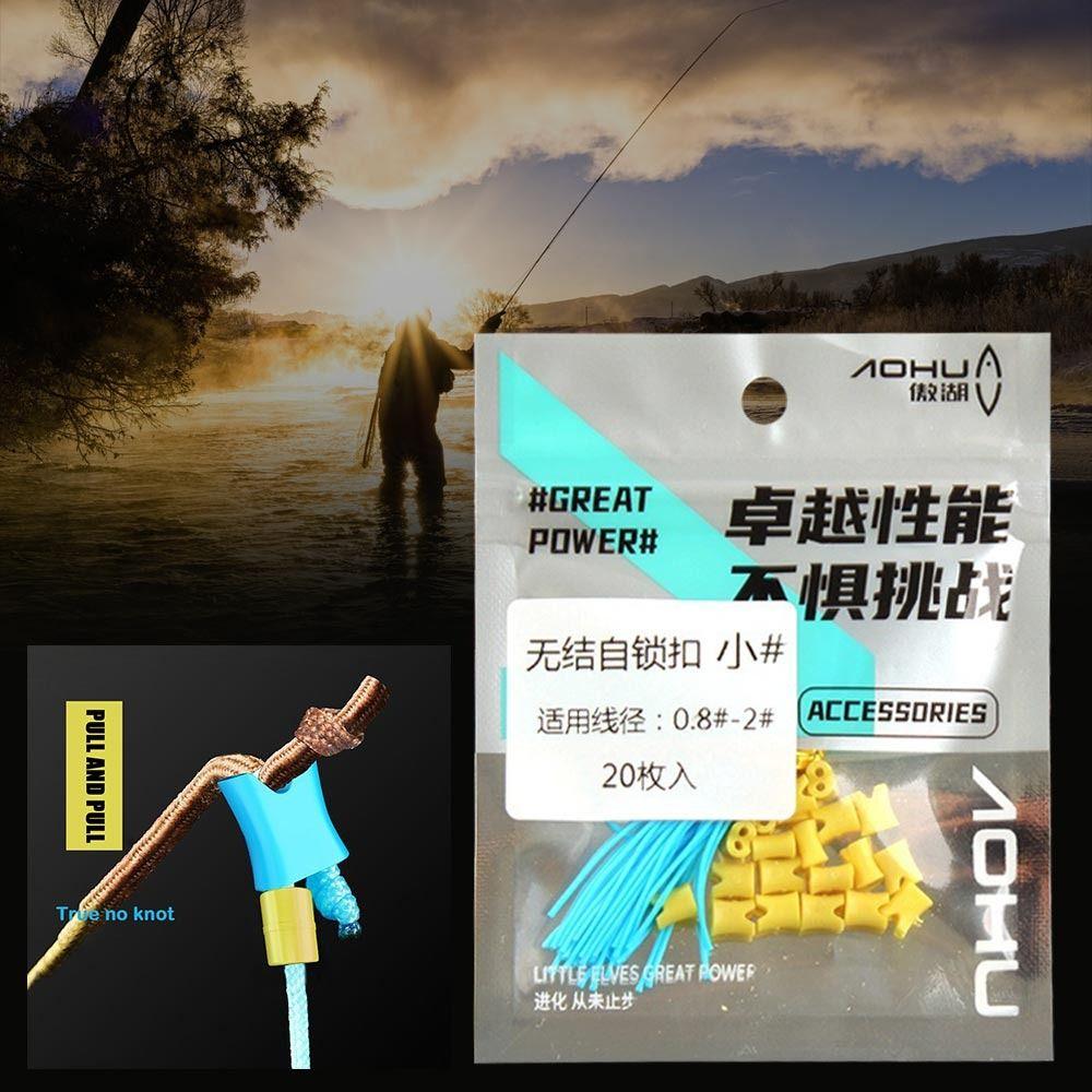 40/100pcs Fishing Rod Quick Rod Tie Straps Button Main Line Without Knot Button  Tool Accessories