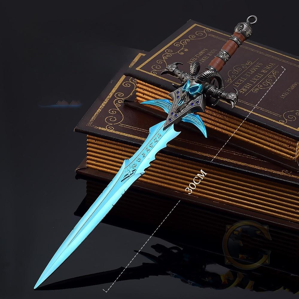 Metal Frostmourne Katana Lich King Sword Blade Anime World of Warcraft Ninja Knife Real Size Japanese Katana Samurai Sabre Toy