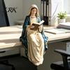 Christelijke Huisdecoratie Jezus en Maagd Maria Lezen Boekenplank Beeldjes, Religieuze Zittende Beelden, Cadeau voor Pastor Kerkleden Hars Plank