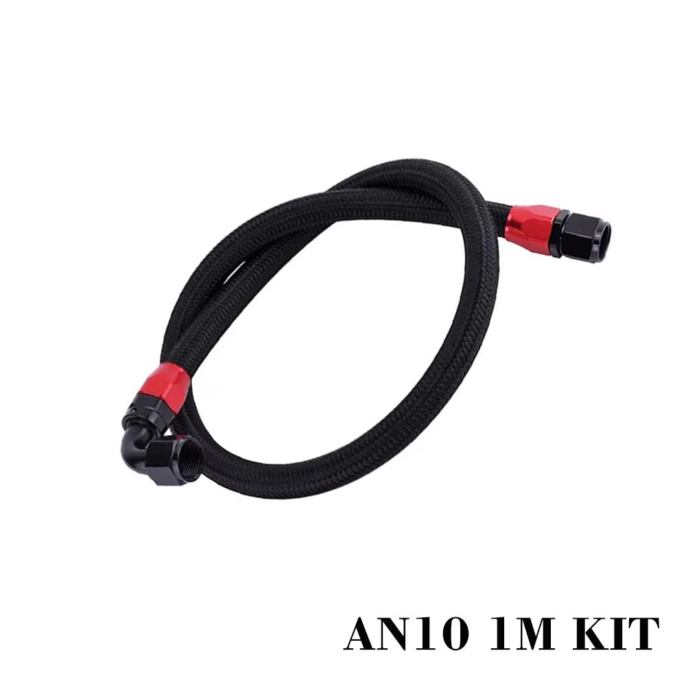 AN6 AN8 AN10 Braided Oil Hose Fitting Kit talled Pipe Set 0°+90° Fuel Line Adapter 1M/1.2M Universal Auto Engine Cooling