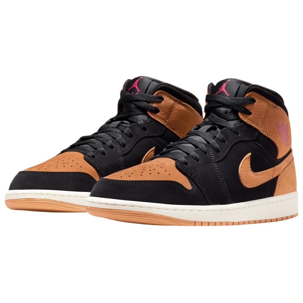 Air Jordan 1 Mid Black Flax Unisex Trampki Varsity-Red Sail HV4091-002