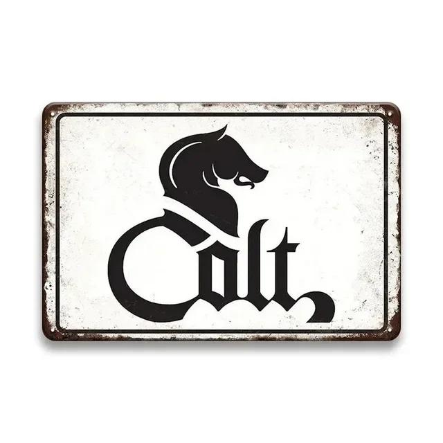 Vintage Ruger Beretta Metal Tin Signs: Elevate Your Home Bar Decor with Retro Flair