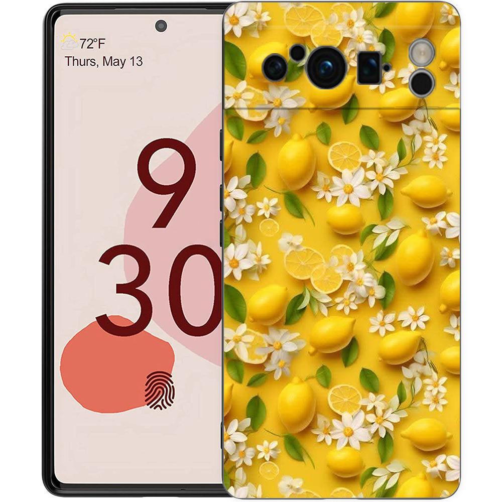 

Phone Case Cover for Google Pixel 10 9 8 7 6 7A 6A Pro Shockproof Soft TPU 10 9 Pro XL Shell Capa Summer Fresh Fruit Lemon Print Pixel 6A