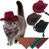 Pet Hat Dog Western Cowboy Hat Pet Triangle Scarf  Photo Prop PetAccessorie E