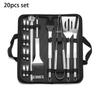 JUSTINLAU BBQ Grill Accessories Set Stainless Steel BBQ Utensil Kit with Bag Portable Outdoor Practical Grill Tools Utensils Kit