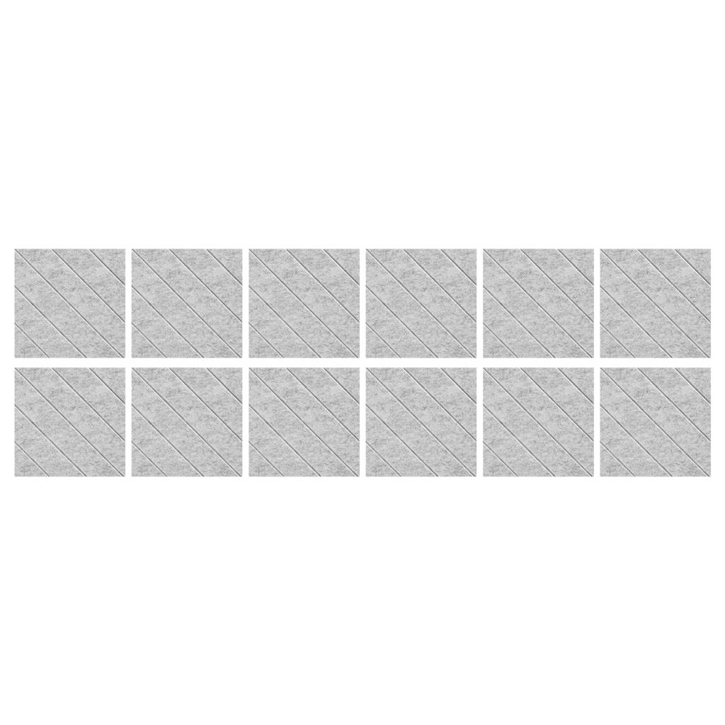 12 Pack Sound Insulation Foam Panels Polyester Texture Acoustics Treatments Wall Tiles Perfect for Living Room Studios