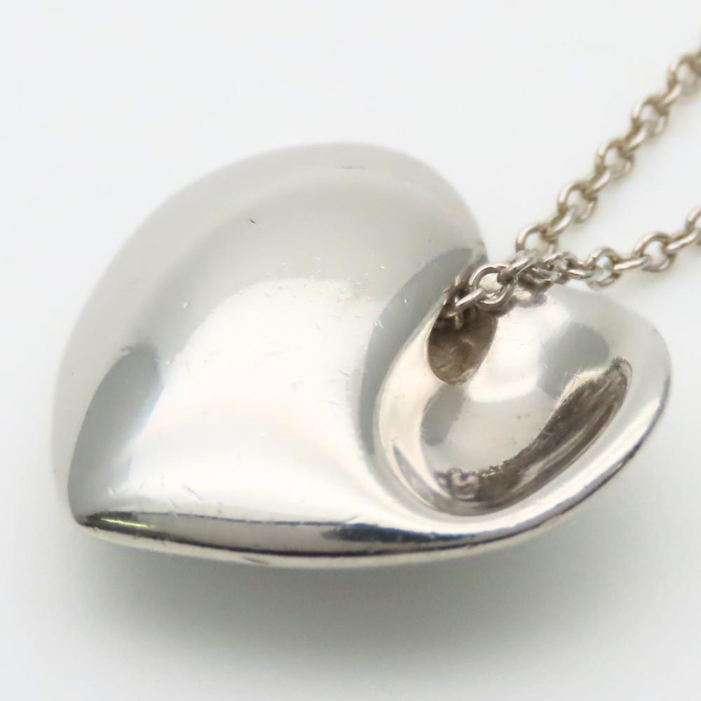 Used TIFFANY&Co. Necklace Fold heart Silver925 5.1g Silver cute