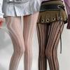 Sexy Hollowed Fishnet Pantyhose Elastic Striped Lace Tights Breathable Fishnet Stockings Lolita Wear