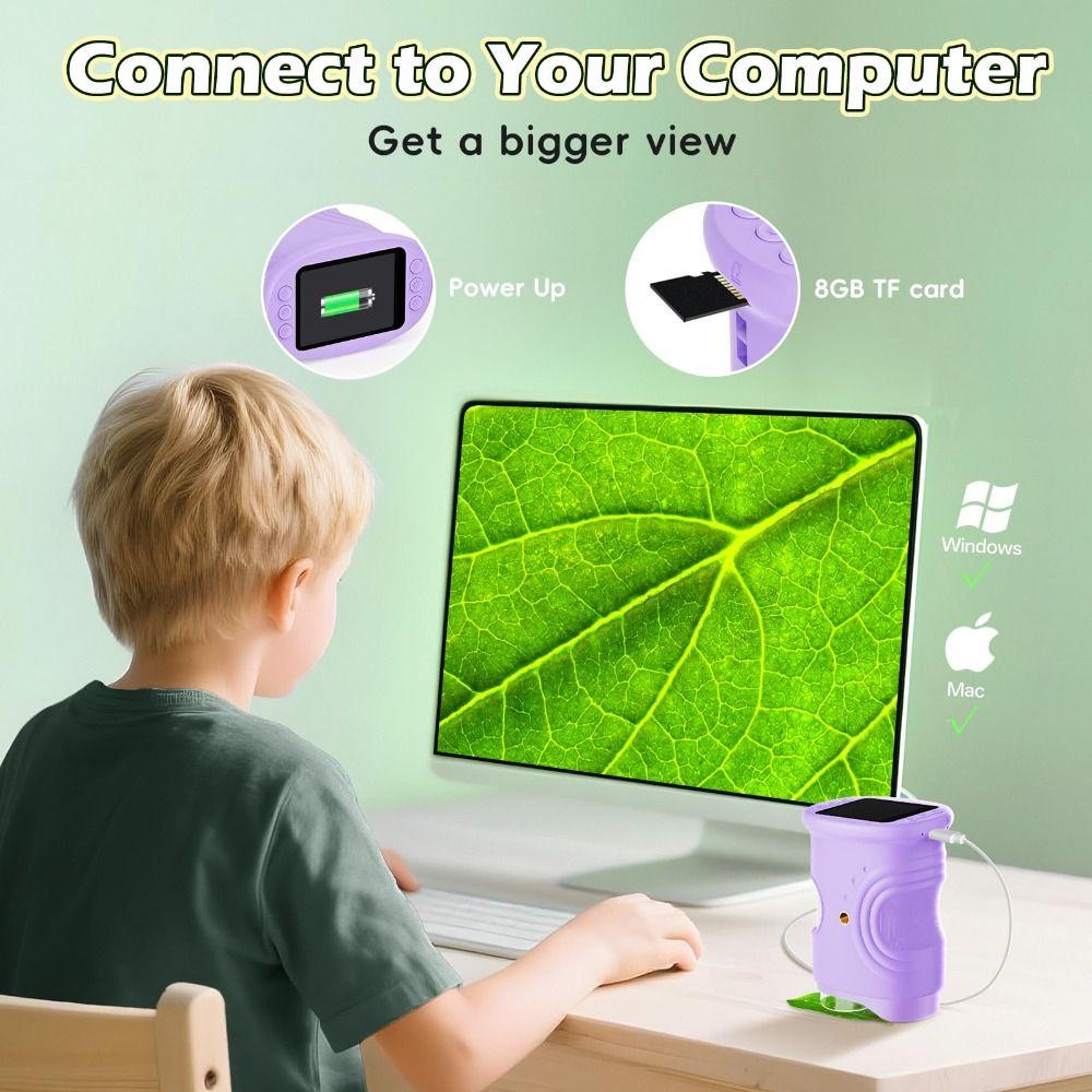 2,0" Bildschirm Handheld-Mikroskop 1000-fache Vergrößerung Mini-Mikroskop Pädagogisches Mikroskop für Kinder