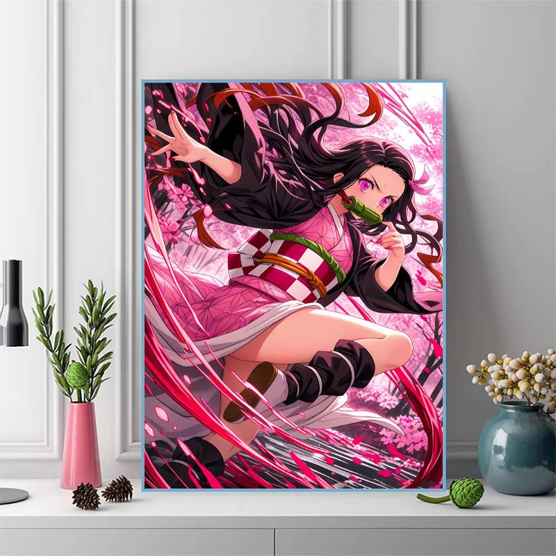 Demon Slayer 100% Round Full Drill 5D DIY Diamond Painting Embroidery Cross Stitch Rhinestone Decor