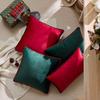 2pcs Luxury Green Red Christmas Pillow Covers 30x50cm 45x45cm Soft Solid Velvet Gift Cushion Case for Bedroom Car Holiday Red