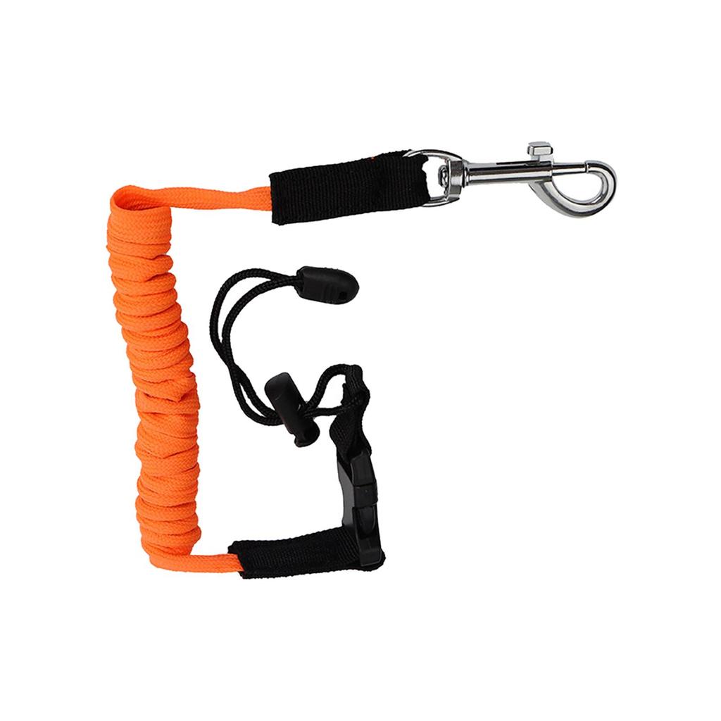 3xCanoe Kayak Paddle Leash Strap with Carabiner Elastic Surfboard Surfing Rope Orange