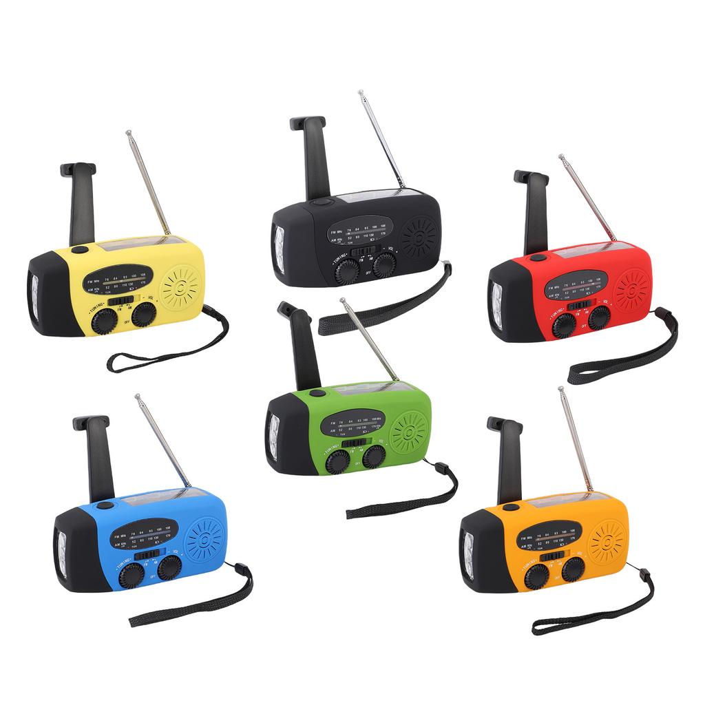 Emergency Hand Crank Radio with 3 LED Flashlight AM FM NOAA Portable Weather Radio Solar Powered Rad