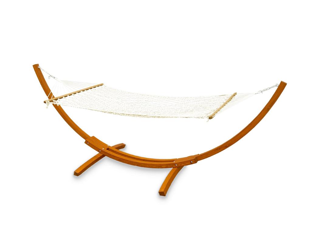 Outdoor Balcony Rocking Chair and Swing Hammock with Wooden Stand