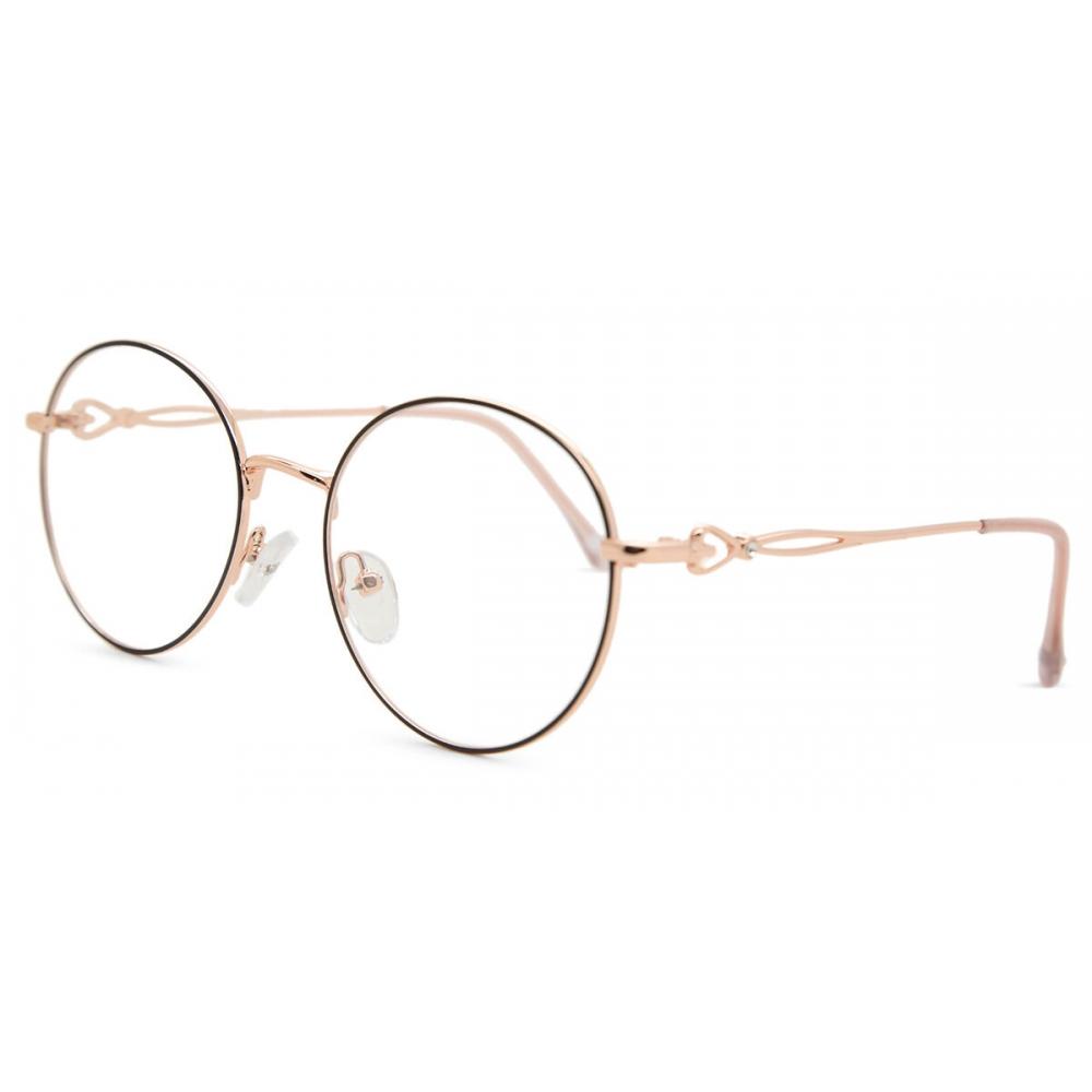 Full Rim Round Black Rose Gold Smartbuy Collection Grosmorne L120a Fashion Unisex Eyeglasses