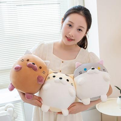 Cute Soft Three-flower Cat Doll Plush Toy Kitten Doll Home Pillow Girl Soothing Doll