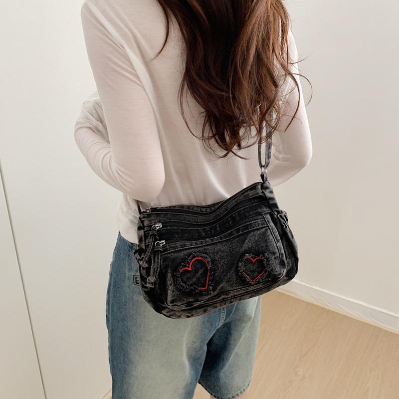 Shoulder Bag Denim Crossbody Bag Women Commuter Handbag