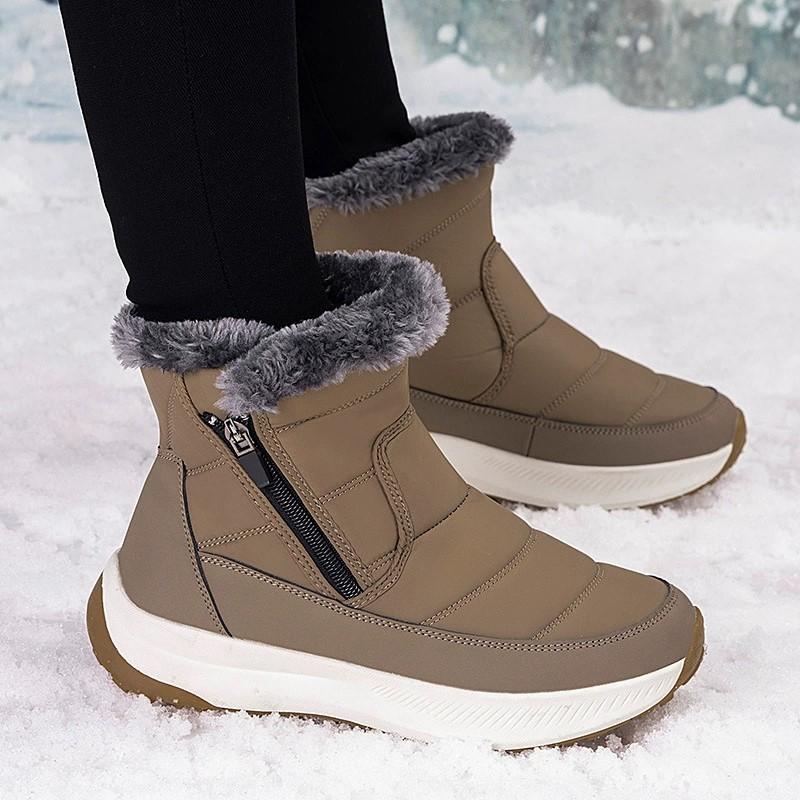 Women's Boots Lightweight Fur Boots Ankle Heels Winter Shoes Woman Fashion White Platform Botas Mujer Snow Boots Winter Footwear