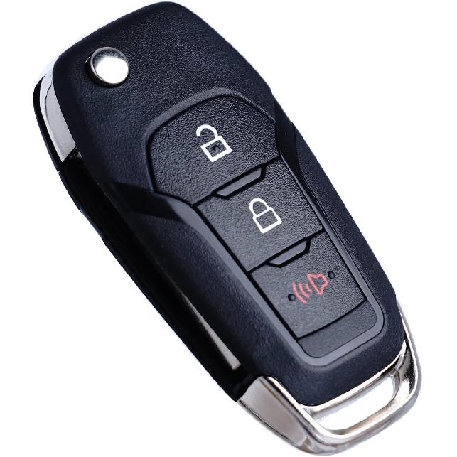 MechanMagic Flip Key Fob Replacement Compatible for Ford F-150 F-250 F-350 2015- Explorer (2016-) F-350 F-450 Ranger Ecosport Bronco Ignition Key