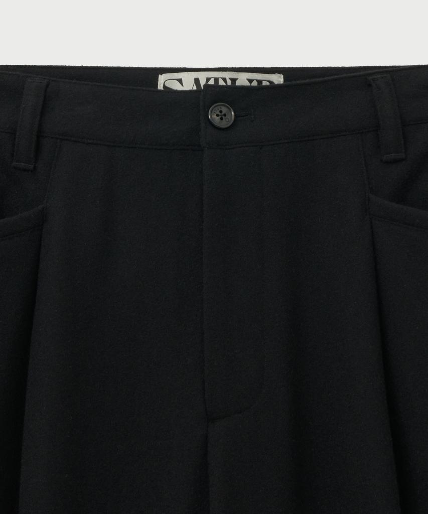 Seteo Wool Blend Wide Slacks Black