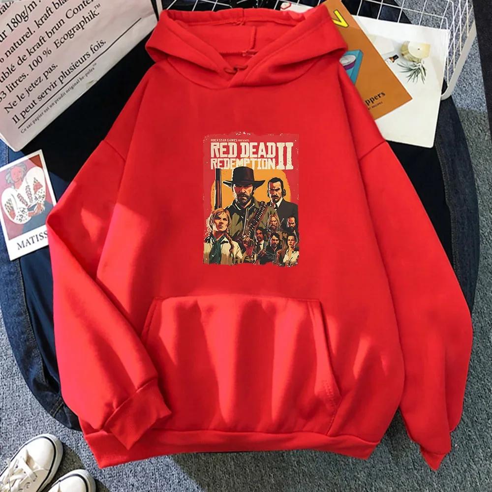 Red Dead Redemption Steed Hoodies Fleece Anime Printed Sweatshirts Manga/Comic Fashion Male Hoody Regular Fit Unisex Clothing
