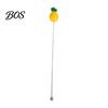 Syrup Mixing Stick Cocktail Stir Stick, Stainless Steel with Durian Pineapple Strawberry Colorful Fruit Decoration Stirrer Watermelon Rubber