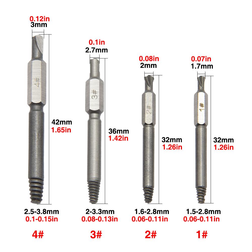 

High speed steel 6542 double head extractor broken head screw sliding tooth removal tool bits power tool accessory set