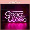 Good Vibes Neon Sign Led Word Usb Light Acrylic Lamp Bedroom Bar Party Decor