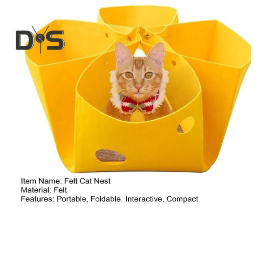 Nid de chat en feutre, tunnel à forme changeante, jouet à moitié entouré, cachette pour chat, lit pliable pour animal de compagnie, maison pour chaton, chiot, lapin, petits animaux