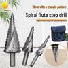 Silver Spiral Flute HSS Step Drill Bit Set: 4-12mm, 4-20mm, 4-32mm Sizes