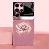 Fashion Rose Pink Gold Phone Case Glass S26 Ultra Case S25 Ultra Case for Samsung Galaxy S26 S25 S24 S23 S22 FE,Ultra,Plus