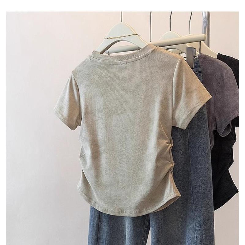 Plus Size Fat Girl Short-sleeved T-shirt Women's Summer New Slim Fit Unique Unique Versatile Butterfly Top