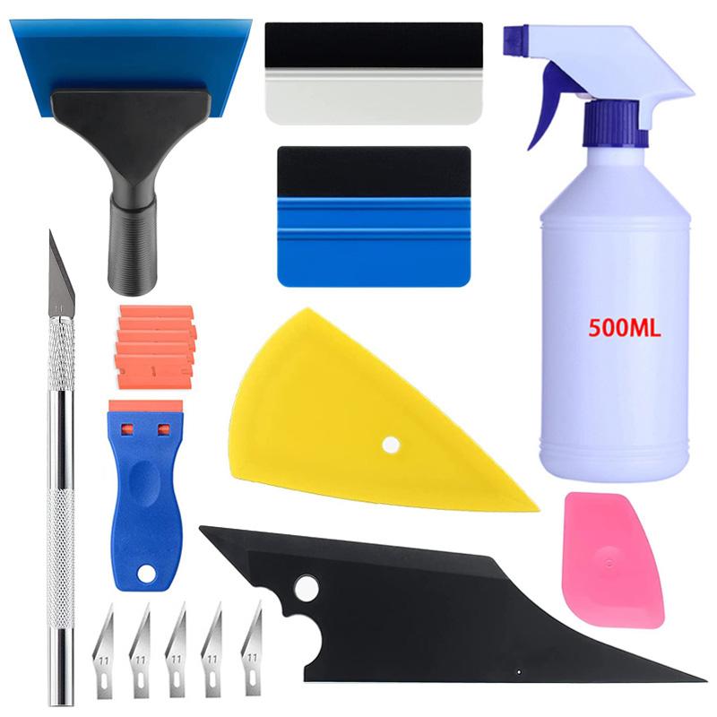 Car Vinyl Wrap Tool Kit Window Tint Tools Felt Squeegee Auto Vinyl Scraper Glass Protective Film Wrapping Installation Set