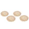 4 szt. 10 cm Okrągły Kształt Aplikacja Rzeźbiona w Drewnie do Dekoracji Mebli Domowych, Szafek, Ornament