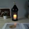 Ramadan Kareem Crescent Dome Lantern Candle Holder Black Metal Islamic Decoration Eid Mubarak Celebration Home Decor