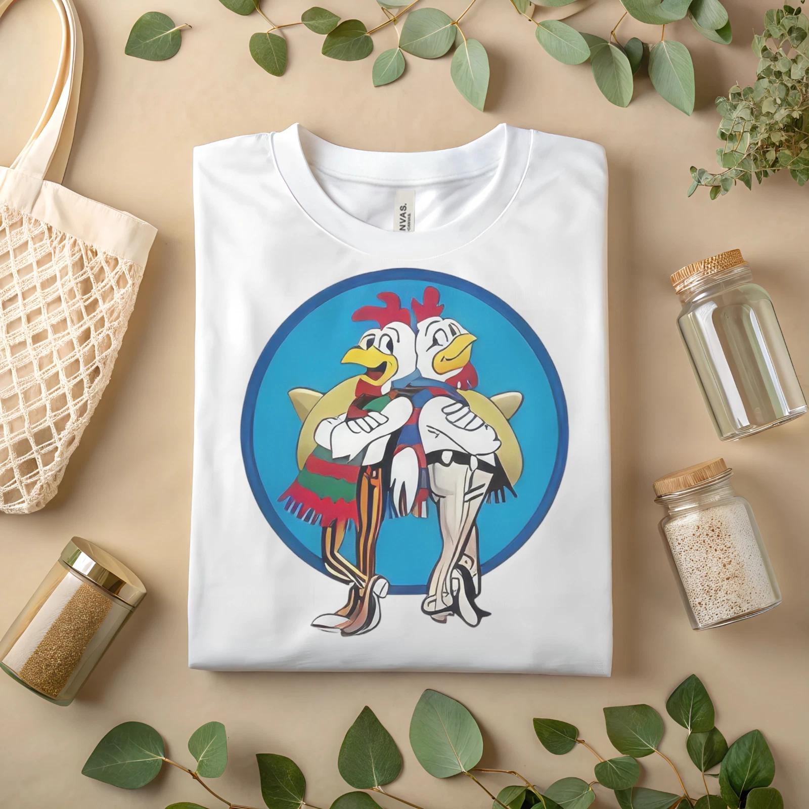 Funny Cartoon Animal Duo T-Shirt – Retro Comedy Bird Character Graphic Tee A183 4XL