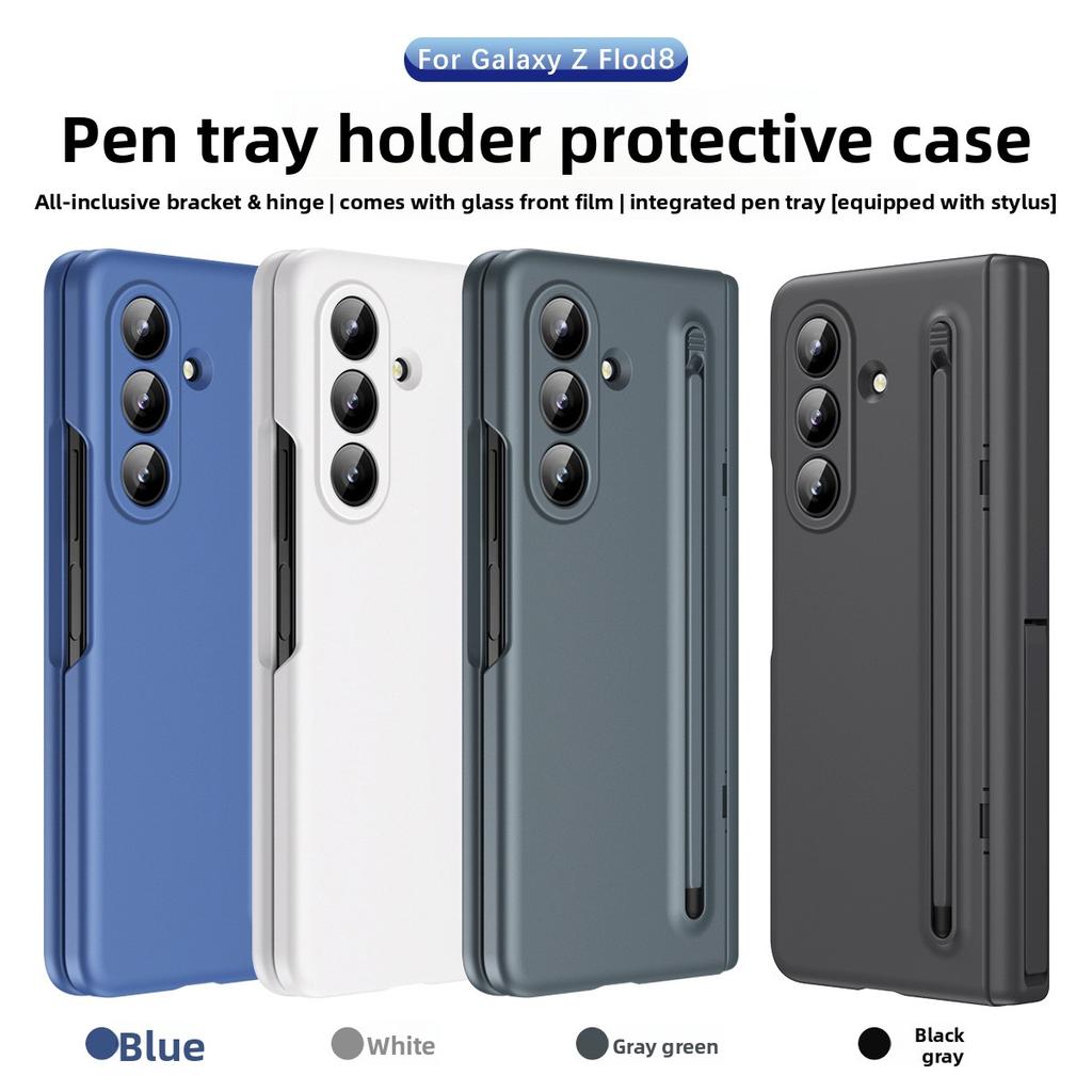 Soft-touch Shockproof Case for Samsung Z Fold 8 7 6 5 4 3 with Tempered Glass Screen Protector Hinge Protection Stylus Cover