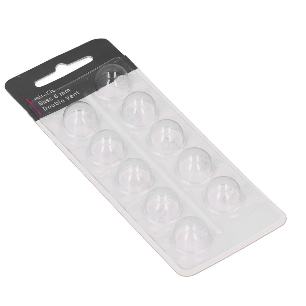 10 Stück Doppelbelüftete Bass 6mm Kuppeln für MiniFit Antistatisch Weiches Silikon Hohe Lichtdurchlässigkeit Einschichtige Offene Basskuppel