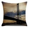 Cross-sea Bridge Pattern Printed Soft Square Pillowslip  Blend Cushion Cover Pillowcase Living Room Home Decor