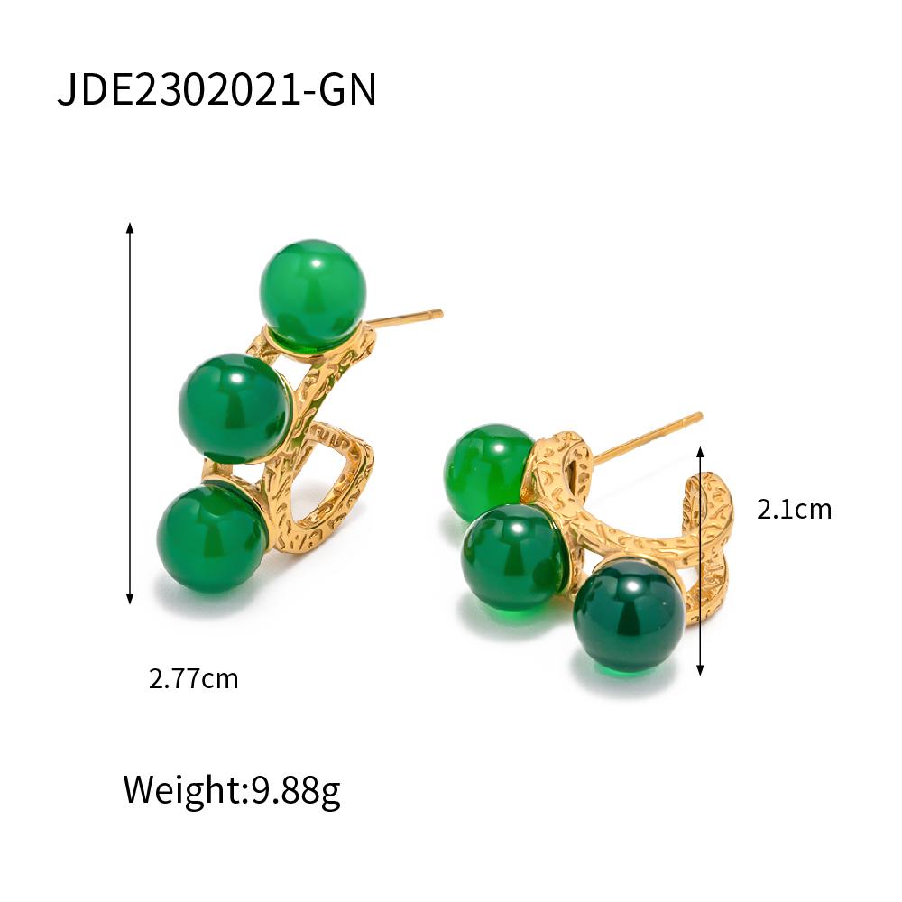 Youthway Exquisite Imitation Pearls Geometric Stainless Steel Stud Earrings Metal Waterproof Charm Jewelry for Women