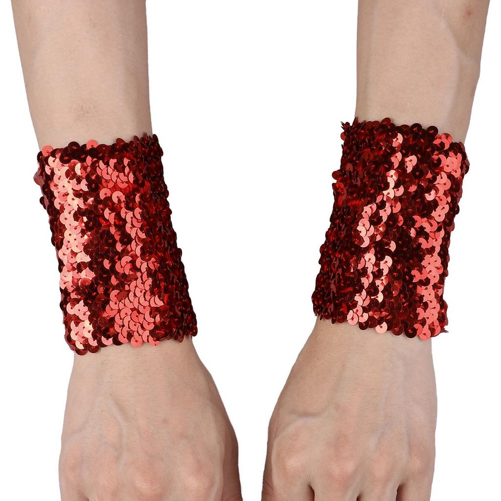 Festival Carnivel Party Accessories 1 Pair Women Ladies Shiny Sequins Stretchy Oversleeve