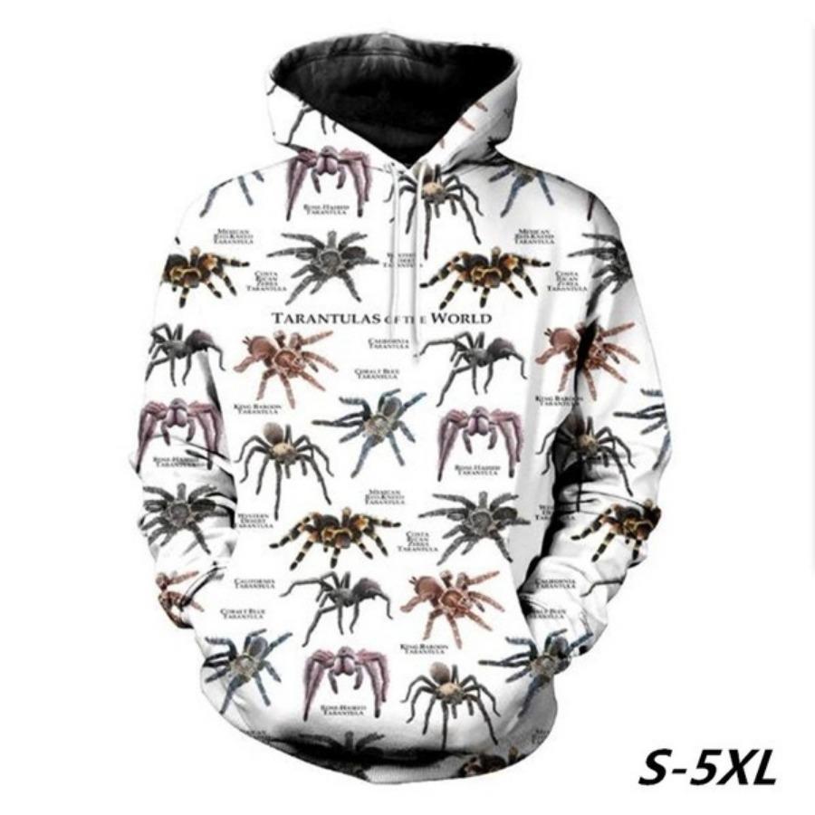 

Модная толстовка с капюшоном с 3D-принтом Tarantula Hoodie Unisex Hip Hop Casual Street Sweatshirt S
