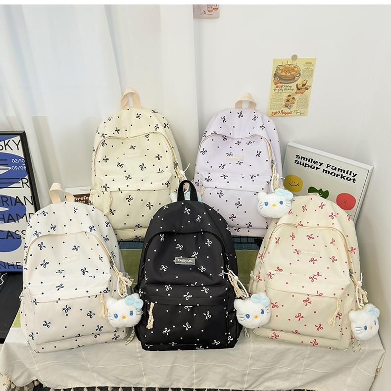 Schoolbag1011 new bow casual backpack student class schoolbag travel cute commuter versatile backpack