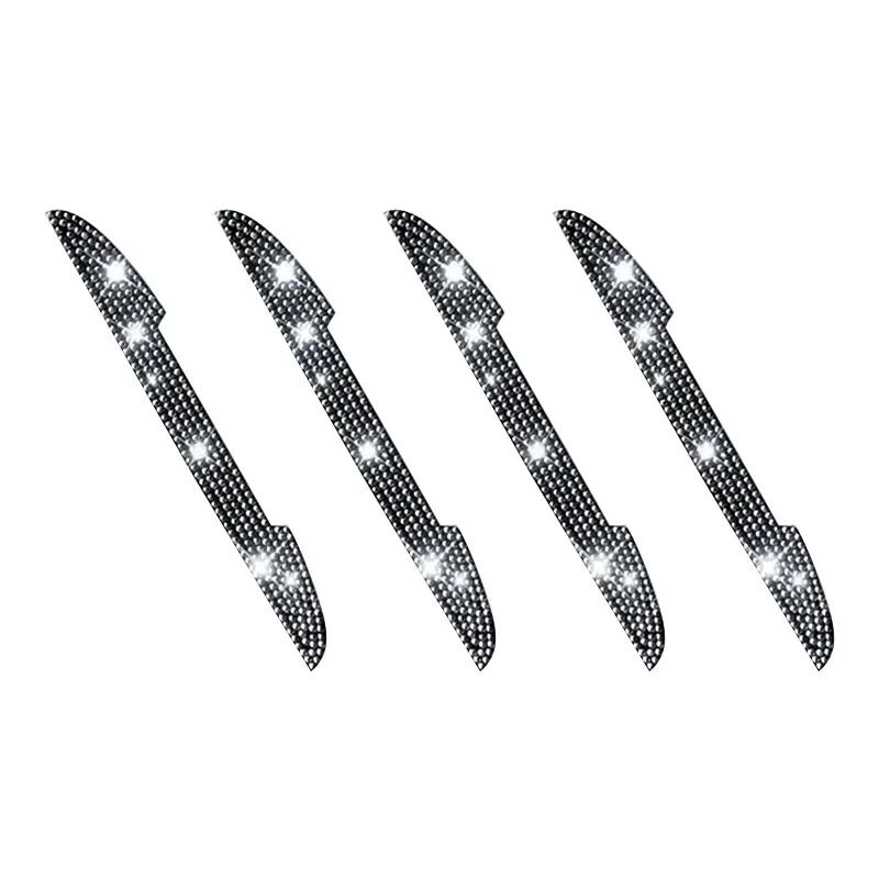 2/4Pcs Car Stickers Car Door Bowl Handle Protection Strip Rhinestone Inlay Rearview Mirror Anti-scratch Decal Auto Accessories