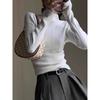 Thin knitted sweater women's inner spring semi-turtleneck temperament texture top slim-fitting sweet and spicy bottoming shirt